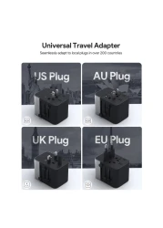 أوكي ترافيل ميت محول غان العالمي مع منافذ USB و PD - أسود 35 واط 2 أمبير