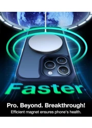 TORRAS Magnetic Shockproof For iPhone 15 Pro Case, [Military-Grade Drop Tested] [Compatible With MagSafe] Translucent Slim Protective Anti-Scratch Anti-Fingerprint Guardian Mag 2023, Blue Titanium