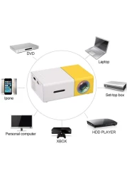 Ntech 60 Inch LED Projector HD Battery Operated 320X240 Pixels Yg-300 HDMI USB LED Pocket Projector For Home And Entertainment Yellow