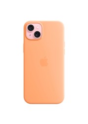 Apple Silicone Case Cover With MagSafe For iPhone 15 Plus Orange Sorbet