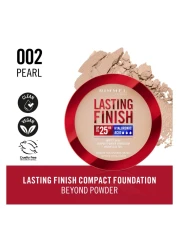 Rimmel London Lasting Finish 25H Hyaluronic Acid Matte Finish Compact Powder Foundation, 002 Pearl, 7g