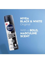 NIVEA MEN Black &amp; White Invisible Antiperspirant Deodorant Spray, Original, 72H Active Protection, 150ml, Pack of 3