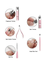 18pcs Professional Pedicure &amp; Manicure Tool Kit Nail Clippers Set with Acne Needle Nail File Trimmer Nose Hair Eyebrow Scissors Tool for Hand Foot &amp; Face Care