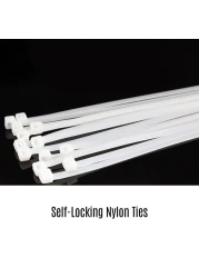 عام-100pcs الذاتي قفل النايلون العلاقات العلاقات كبل البلاستيك البريدي العلاقات 14 بوصة 176lb قوة الشد للسلك منظمة التثبيت حزمة (الأبيض)