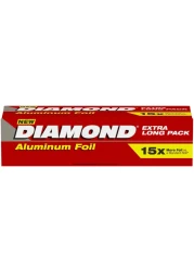 Diamond Extra Long Aluminium Foil Silver 120m