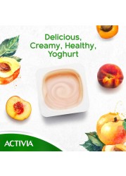 Activia Full Fat Peach And Apricot Stirred Yoghurt 120g Pack of 8