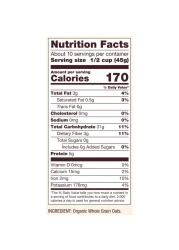 Bob's Red Mill Non-GMO Organic Whole Grain Quick Cooking Rolled Oats, 454g