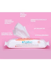 Pureborn Organic Grapefruit Extract 60 Pure Wipes