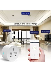 Smart Plugs That Work with Alexa Google Home and Smart things Smart Socket with Remote Control and Timer Function 2.4 GHz Wi-Fi Only