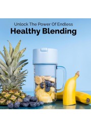 FITTO Portable Blender, Mini Juicer for Smoothies &amp; Shakes, Leakproof Design, Rechargeable with 10-Blade System, 340ml Portable Smoothie Blender, Perfect for Travel, Gym, Home Use