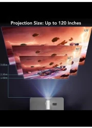 Radiotronics 4K 1080P Support Outdoor Home Theater Movie Projector with 5G WiFi6 Blue tooth, 90° Flip Head, AI Smart Voice Control HDMI Wireless Portable Projector