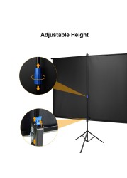 Generic-100 inches Projector Screen with Tripod Stand 4:3 Portable Projection Screen 4K 3D Projector Movies Screen for Home Office Indoor Outdoor Use
