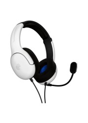 PDP Wired Over-Ear Stereo Gaming Headset with Mic for PlayStation 5 and PlayStation 4 Airlite Frost White