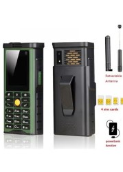 هاتف هوب المحمول للاستخدام الخارجي 4 شرائح اتصال، 4 وضعيات استعداد، بطارية طويلة الأمد، هوائي سحب، إشارة قوية مثالي للمناطق النائية والاستخدام الخارجي