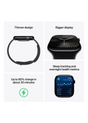 Apple Watch Series 10 GPS 42mm Silver Aluminum Case With Denim Sport Band - Medium / Large
