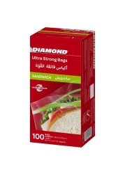 Diamond Zipper Sandwich 100 Bags