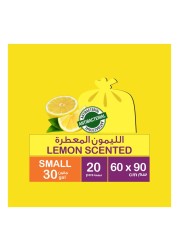 Enviro Care 30 Gallon Lemon Scented Drawstring Small Yellow 20 Garbage Bags