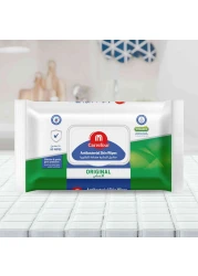 كارفور أوريجينال مناديل مبللة للعناية بالبشرة مضادة للبكتيريا 80 منديل - أبيض
