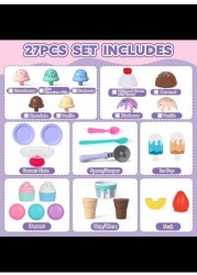 Ice Cream Toys for Kids, Food Toys &amp; Play Kitchen Accessories, Plastic Food, Ice Cream Toy, Play Food &amp; Kitchen Toys, Ice Cream Set, Gift for 3 Year Old Boy Or Girl