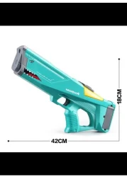 Toy Garrage Shark Electric Rechargeable Waterproof Water Bursting Gun Toy Sprayer for Summer, Outdoor, Beach &amp; Pool Ideal for Kids, Adults, 550ml Capacity (Red)