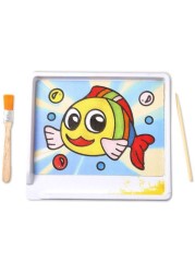 Samdone 12Pcs, Lot Kids DIY Sand Painting Toy Children Drawing Board Sets Bubble Sand Handmade Picture Paper Craft Sand Draw Art