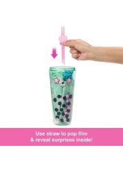 Barbie Pop Reveal Bubble Tea Series Doll &amp; Accessories with Fashion Doll &amp; Pet, 8 Surprises Include Color Change, Cup with Storage (Styles May Vary), HTJ21
