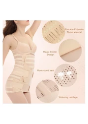 3 in 1 Postpartum Belt - Breathable Postpartum Recovery Postnatal Corset Belt after Pregnancy Maternity, Deep Skin