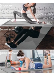 ماهمير سجادة يوجا مضادة للانزلاق مع شنطة حمل، سجادة لياقة بدنية للبيلاتس بسمك 183 سم × 61 سم × 6 ملم للنساء والرجال والمبتدئين