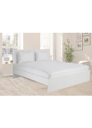 Hotel Linen Klub Twin Fitted Sheet 1pc, 100% Cotton 250tc Sateen 1cm Stripe , Size: 100x200+25cm, White