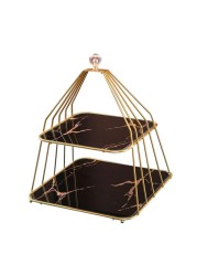 2-Tier Cupcake Stand Display Tower - Black Bottom Elegant Cake Stand for Desserts Weddings Parties, and Events Home & Kitchen Decor