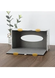 حامل غطاء علبة المناديل - منظم أنيق لحامل المناديل لغرفة المعيشة والمكتب وغرفة النوم والحمام - تصميم أنيق للمكتب والمنضدة والطاولة