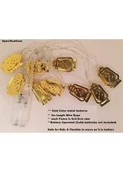 Aiwanto Ramadan Light Decoration Eid Decorations-Mini Gold Lightings Decorations for Home Book Stand Decoration Lightings