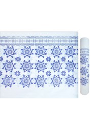 10KG Disposable Sofra Roll, Beautiful Sofra Table Sheet Rolls - Blue Flower
