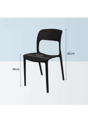 Jeffcoco Furniture Modern Mid Century Premium Plastic Chair,Curved Back Dining Chairs For Kitchen Garden Lounge Meeting Room,1PCS Black