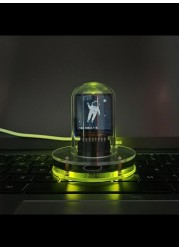 Smart 1.54&quot; IPS Display Clock: WiFi, RGB, Weather Updates - 4 Modes, High-Res Album, Customizable Colors &amp; GIFS, Auto Night Mode, Easy Weather Access