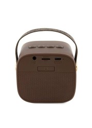 CG Mobile Guess Wireless Speaker with Handle, PU Leather, Bluetooth V5.3, 1200mAh Battery, Studio Quality Sound, AUX, TWS, TF Card, 4H Playtime, 112&plusmn;3 dB Sensitivity - Brown