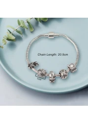 Aiwanto 1Pc Women Silver Bracelet Fashion Bracelet