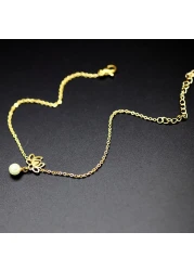 Aiwanto Flower Anklet Gold Ankle Chain Gift for Women&#39;s Jewellery Anklet