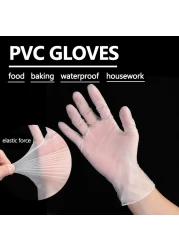 Generic-100PCS Disposable Gloves for Home Cleaning Food Cooking PVC Transparent Gloves Latex-Free Kitchen Restaurant Gloves