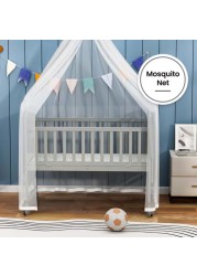 Teknum - 7 in 1 Convertible Kids Bed &amp; Bedside Crib w / Mattress, Mosquito net &amp; Detachable Wheels(0 - 12yrs) - Grey