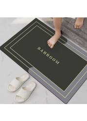 Diatom Mud Anti Slip Bathroom Mat With Printed Design Stylish &amp; Super Absorbent With Soft Material (50X80)