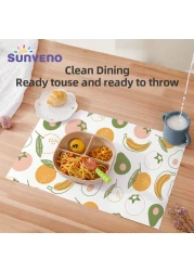 Sunveno baby Feeding Disposable Travel Multipurpose Placemats, 40 Pcs / Pack