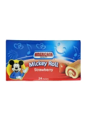 Americana Strawberry Mickey Roll Cake 20g Pack of 24