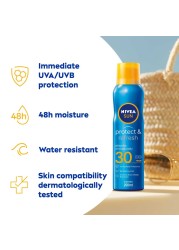 نيڤيا صان رذاذ للحماية من الشمس بروتكت آند ريفرش مقاوم للماء بعامل حماية SPF 3 بخاخ 200 مل