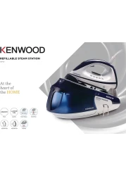 Kenwood Steam Iron Station, 2600W, SSP20.000WB, White/Blue (1.8L Water Tank Capacity, Ceramic Soleplate, 180g Steam Shot, Anti Drip, Auto Shut Off, Self Clean Function)