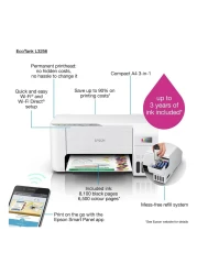 إبسون إيكوتانك L3256 طابعة بتقنية الواي فاي متعددة الوظائف مع نظام خزان الحبر - بيضاء