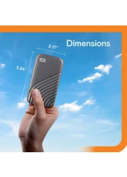 Western Digital 1TB My Passport SSD External Portable Drive, Gray, Up to 1050 MB/s - WDBAGF0010BGY-WESN