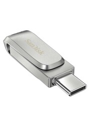 سانديسك فلاش ألترا لوكس مزدوجة بواجهة USB نوع -C بسعة 1 تيرابايت - فضي