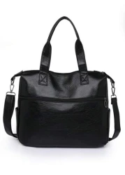 Fashion Solid Color Soft Leather Shoulder Bag For Women Casual Simple Large Capacity Carry On Campus Handbag Daily Commuting Bag Retro Crossbody Bag Large Hobo Work Handbags Female Messenger Bag Multi