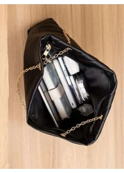 حقيبة كتف منسدلة حريرية ذات سعة كبيرة للنساء ، حقيبة يد بلون أحادي بسيطة ، حقيبة كتف شيفرون منسدلة ، هدية عيد ا